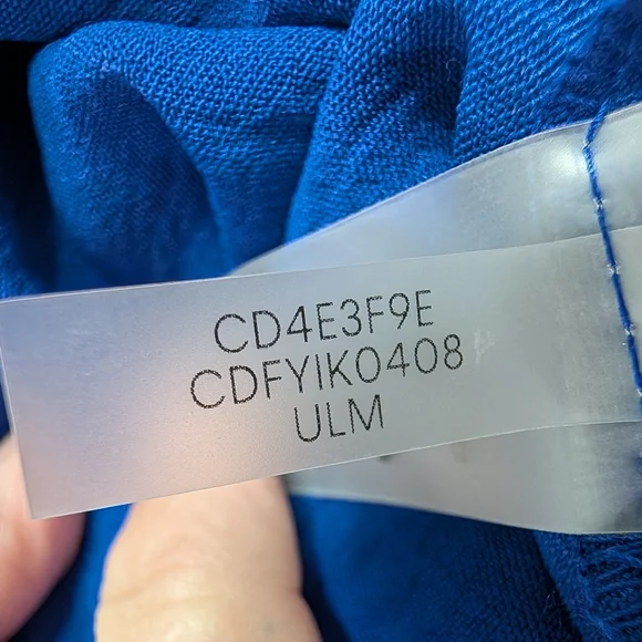 Calvin Klein Blue Button Front Tie Waist Midi Dress Size 10 Corpcore Minimalist - Picture 8 of 10